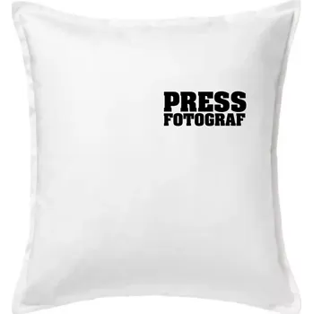 Polštář Novinář nápis - Press Fotograf - Polštář 50x50 - 50x50 - Pouze potah ( Bílá )