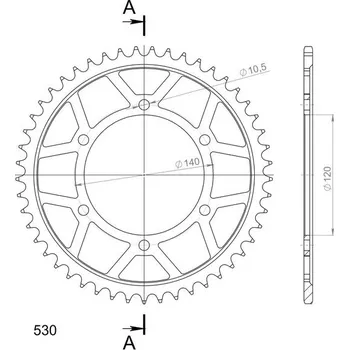 Řetězová sada pro motocykl Řetězová rozeta SUPERSPROX RFE-499:49-BLK černý 49 zubů, 530