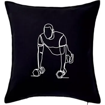 Polštář Trenér fitness jedním tahem - Polštář 50x50 - 50x50 - Pouze potah ( Černá )