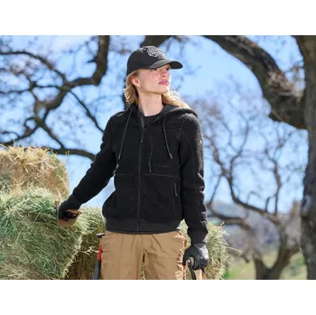 Dámský kabát Bunda s kapucí vlákenného rouna e.s.e:pic, dámská velikost XS černá Strauss