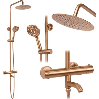 Vodovodní baterie REA - Sprchový set s termostatem LUNGO Copper Brush REA-P8807