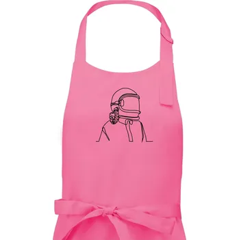Kuchyňská zástěra Astronaut jedním tahem - Dámská zástěra na vaření - Univerzální velikost ( Růžová )