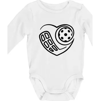 Kojenecký body Florbal love - Body kojenecké s dlouhým rukávem - Dlouhý r. do 3 měs ( Bílá )