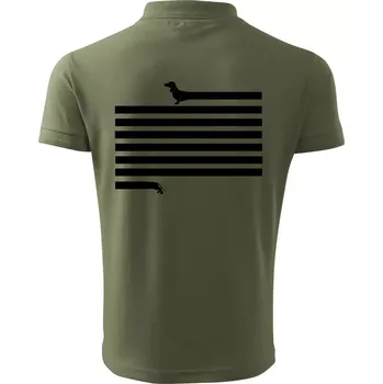 Pánská košile Jezevčík dlouhý - Polokošile pánská Pique Polo 203 - S ( Khaki )