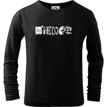 Science věda nápis - Triko dětské Long Sleeve - 122 cm/6 let ( Černá )