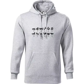 Pánská mikina Čínské znamení - Mikina pánská Cape s kapucí - XL ( Světlešedý Melír )