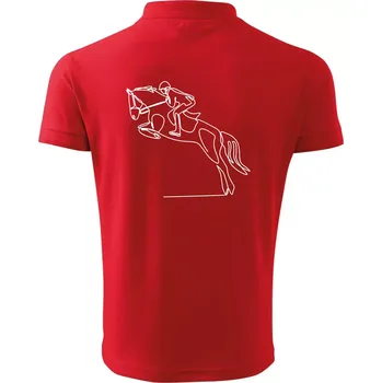Pánská košile Jízda na koni jedním tahem - Polokošile pánská Pique Polo 203 - M ( Červená )