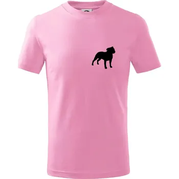 Chlapecké tričko Americký stafordširský teriér Na prsu - Tričko dětské bavlněné - 122 cm/6 let ( Růžová )