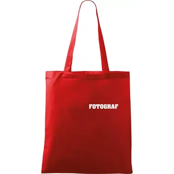 Nákupní taška Novinář nápis - Fotograf - Taška bavlněná - 42 x 38 cm ( Červená )