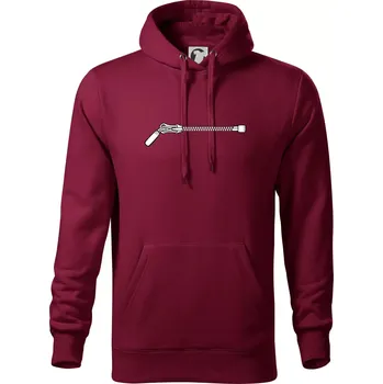 Pánská mikina ZIP prsa - Mikina pánská Cape s kapucí - 4XL ( Garnet )
