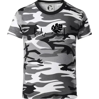 Chlapecké tričko EKG Monstera - Dětské maskáčové triko - 146 cm/10 let ( Šedý maskáč )