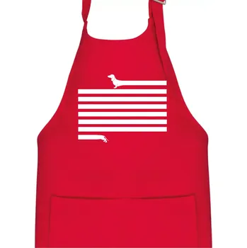 Kuchyňská zástěra Jezevčík dlouhý - Dětská zástěra na vaření - Univerzální velikost ( Červená )