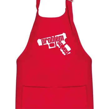 Kuchyňská zástěra Problém - zbraň - Dětská zástěra na vaření - Univerzální velikost ( Červená )