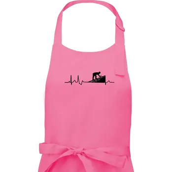Kuchyňská zástěra EKG pokrývač - Dámská zástěra na vaření - Univerzální velikost ( Růžová )