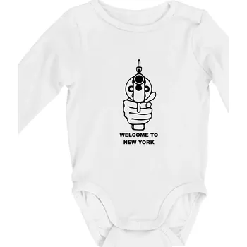Welcome to NYC - Body kojenecké s dlouhým rukávem - Dlouhý r. do 3 měs ( Bílá )