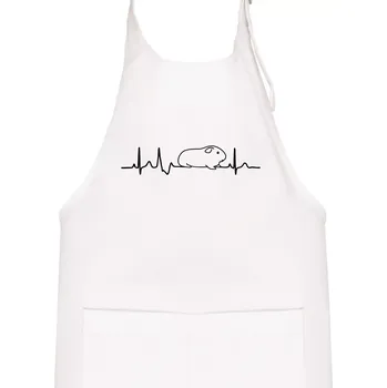 Kuchyňská zástěra EKG morče - Dětská zástěra na vaření - Univerzální velikost ( Bílá )