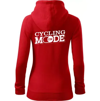 Dámská mikina Cycling mode - Dámská mikina trendy zipper s kapucí - XS ( Červená )
