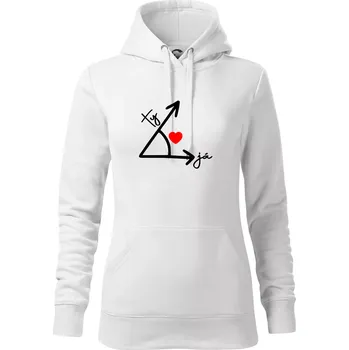 Dámská mikina Matematika láska - Mikina dámská Cape s kapucí - XL ( Bílá )