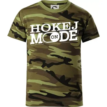 Hokej mode - Dětské maskáčové triko - 134 cm/8 let ( Zelený maskáč )