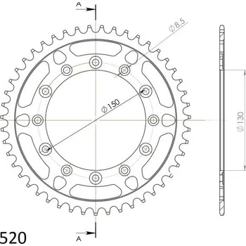 Řetězová sada pro motocykl Řetězová rozeta SUPERSPROX RFE-245/2:46-BLK černý 46 zubů, 520