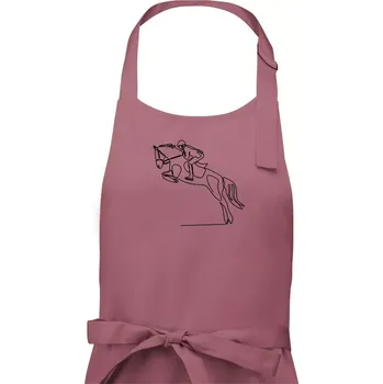 Kuchyňská zástěra Jízda na koni jedním tahem - Dámská zástěra na vaření - Univerzální velikost ( Starorůžová )