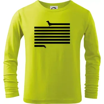 Chlapecké oblečení Jezevčík dlouhý - Triko dětské Long Sleeve - 104-110cm / 3-4 roky ( Limetková )