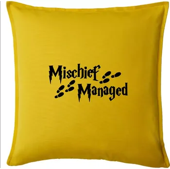 Polštář Harry - Mischief Managed - Polštář 50x50 - 50x50 - Pouze potah ( Žlutá )
