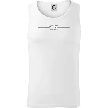 Kočka linka kreslená - Tílko pánské Core - XL ( Bílá )