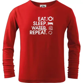 Chlapecké tričko Eat sleep water polo repeat - Triko dětské Long Sleeve - 158 cm/12 let ( Červená )