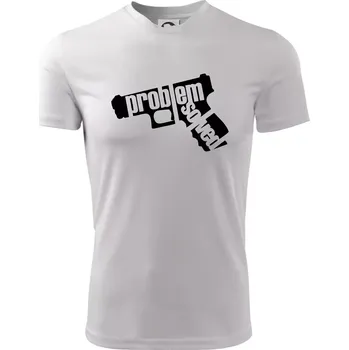 Problém - zbraň - Dětské triko sportovní (dresovina) - 146 cm/10 let ( Bílá )