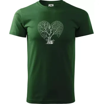 Pánské tričko Love strom - Triko extra velké (5-8XL) - 6XL ( Lahvově zelená )