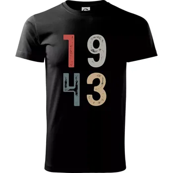 Vintage číslice 1943 - Triko extra velké (5-8XL) - 8XL ( Černá )