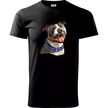Pánské tričko Americký stafordširský teriér kreslený - Triko extra velké (5-8XL) - 6XL ( Černá )