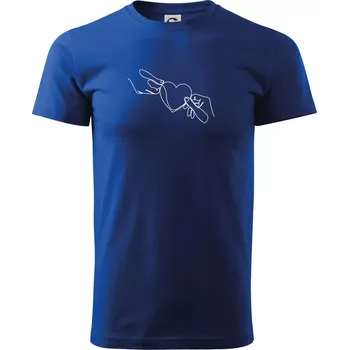 Dvě ruce a srdce jedním tahem - Triko extra velké (5-8XL) - 8XL ( Královská modrá )