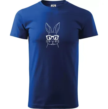 Pánské tričko Králík s brýlemi - Triko extra velké (5-8XL) - 7XL ( Královská modrá )