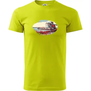 Kombajn vintage - Klasické pánské triko vyšší gramáže - XS ( Limetková )