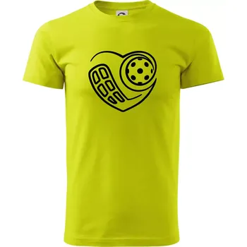 Florbal love - Klasické pánské triko vyšší gramáže - 3XL ( Limetková )