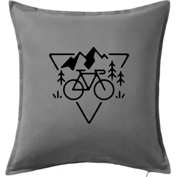 Polštář Cyklo trojúhelník - Polštář 50x50 - 50x50 - Pouze potah ( Tmavě šedý melír )