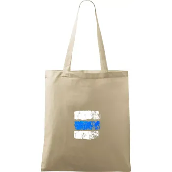Nákupní taška Turistická značka - modrá - Taška bavlněná - 42 x 38 cm ( Naturální )
