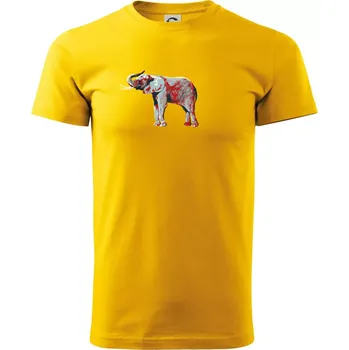 Slon vintage - Triko extra velké (5-8XL) - 8XL ( Žlutá )