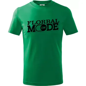 Chlapecké tričko Florbal mode - Tričko dětské bavlněné - 98 cm / 2 roky ( Středně zelená )