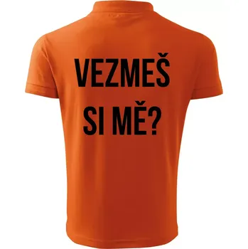 Pánská košile Zásnuby - Polokošile pánská Pique Polo 203 - M ( Oranžová )