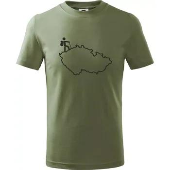 Český turista - Tričko dětské bavlněné - 98 cm / 2 roky ( Khaki )
