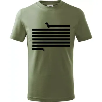 Jezevčík dlouhý - Tričko dětské bavlněné - 146 cm/10 let ( Khaki )