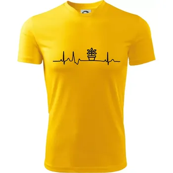 Chlapecké tričko EKG fíkus - Dětské triko sportovní (dresovina) - 122 cm/6 let ( Žlutá )