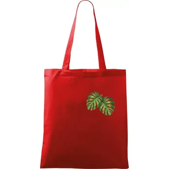 Monstera listy na prsu - Taška bavlněná - 42 x 38 cm ( Červená )