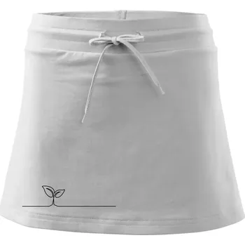 Dámská sukně Listy květiny linka - Sportovní sukně - two in one - XS ( Bílá )