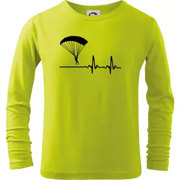 Chlapecké tričko Paragliding EKG - Triko dětské Long Sleeve - 104-110cm / 3-4 roky ( Limetková )