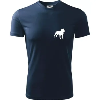 Americký stafordširský teriér Na prsu - Dětské triko sportovní (dresovina) - 134 cm/8 let ( Námořní modrá (velmi tmavá - téměř černá) )