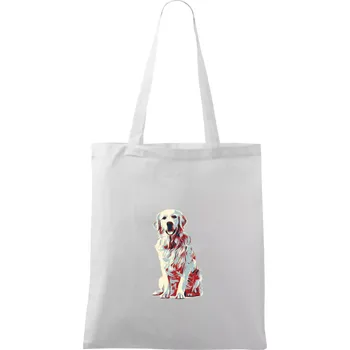 Nákupní taška Zlatý retriever vintage - Taška bavlněná - 42 x 38 cm ( Bílá )